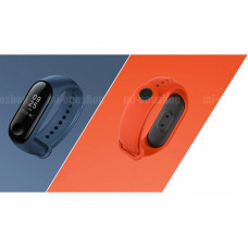 Ремешок силиконовый для фитнес трекера Xiaomi Mi Band 3 (original) оранжевый, темно-синий