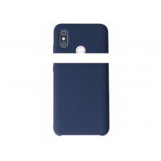 Оригинальный силиконовый чехол-бампер для Xiaomi Mi8 (Синий)