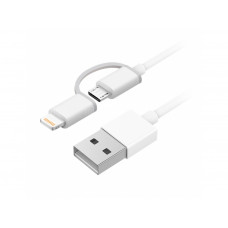 Кабель 2in1 USB Lighting/Micro Xiaomi ZMI MFi 100см (AL801) для Apple и type-c белый