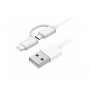 Кабель 2in1 USB Lighting/Micro Xiaomi ZMI MFi 100см (AL801) для Apple и type-c белый